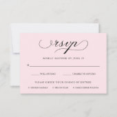 Raffiné | Blush Rose RSVP avec le choix de repas (Devant)