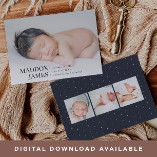 Raffiné   Faire-part de naissance photo moderne