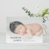 Raffiné | Faire-part de naissance photo moderne (Debout devant)