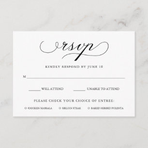 Raffiné   RSVP noir et blanc avec choix de repas
