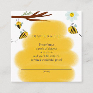 Raffle bijen Ticket voor Baby shower Informatiekaartje