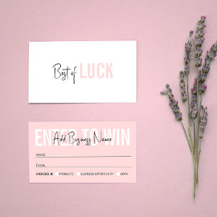 Raffle Business Ticket, blush Pink Girly Logo Priz Plaatskaartje