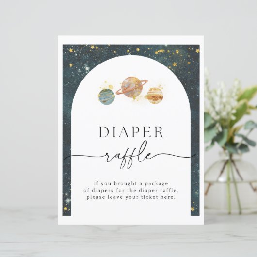 Raffle Space Diaper-teken | BABY SHOWER (Staand voorkant)