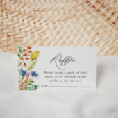 Raffle Ticket Baby shower Wilde bloem Informatiekaartje