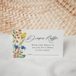 Raffle Ticket Baby shower Wilde bloemenkant Raffle Informatiekaartje