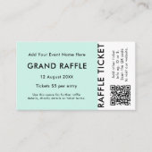 Raffle Ticket Mint QR Code Prize Draw Event Ticket (Voorkant)
