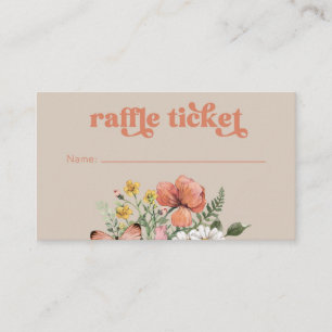 Raffle Ticket Wildflower Diaper Informatiekaartje