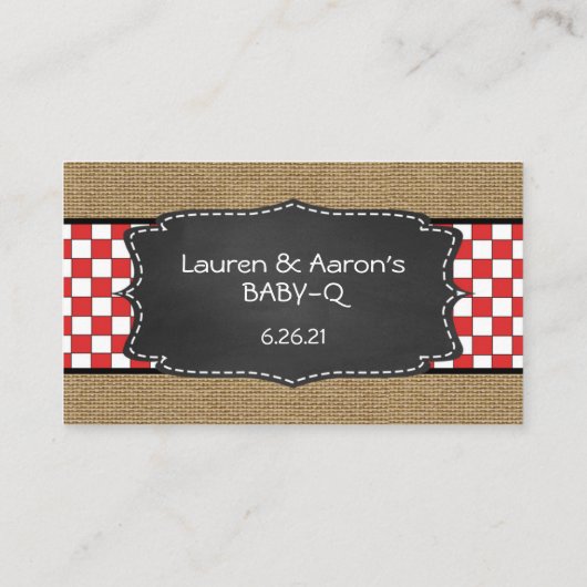 Raffle Tickets baby Q Diaper / neutraal baby showe Informatiekaartje (Achterkant)