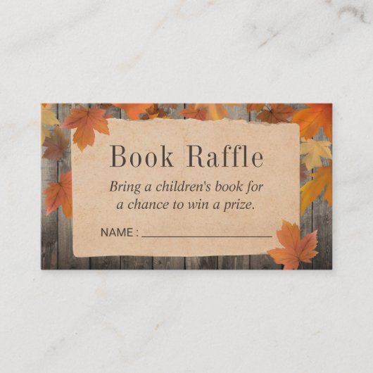 Raffle Tickets uit het Baby shower Reustic Autumn Informatiekaartje (Voorkant)