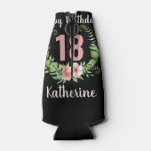 Rafraichisseur De Bouteilles 18e anniversaire floral noir (Dos)