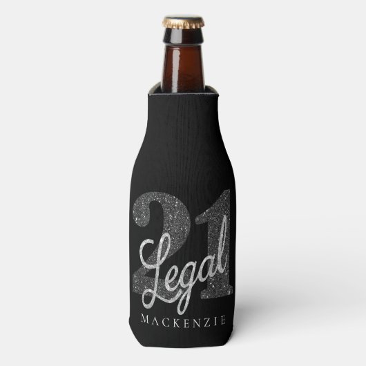 Rafraichisseur De Bouteilles 21 et juridique | Parties scintillant Argent Faux  (Bottle Devant)