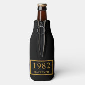 Rafraichisseur De Bouteilles 40e anniversaire 1982 Nom Elegant Chic Black Gold (Bouteille Dos)