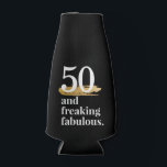 Rafraichisseur De Bouteilles 50 et Fabulous Funny Birthday Beer<br><div class="desc">Bravo à toutes les années avec ce "50 et fabuleux" porte-bières isolée personnalisée,  un grand cadeau de gag drôle pour l'ami qui a un an plus vieux. Ajoutez leur nom sur le dos et tapez n'importe quel âge.</div>