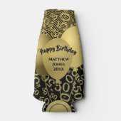 Rafraichisseur De Bouteilles 50e anniversaire Numéro Motif Or/Noir (Devant)