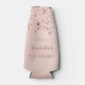 Rafraichisseur De Bouteilles 50e anniversaire rose or étoiles nom (Devant)