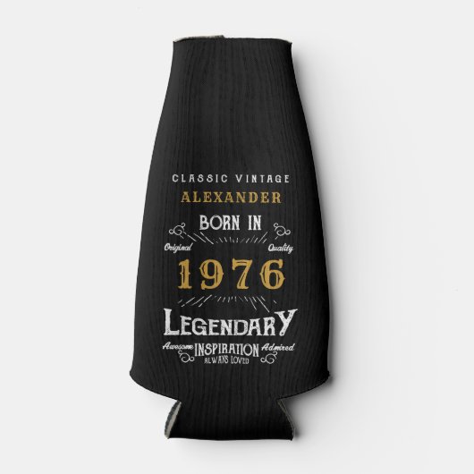 Rafraichisseur De Bouteilles 50th Birthday 1976 Name Legend Chic Black Gold (Devant)