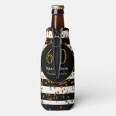 Rafraichisseur De Bouteilles 60e fête d'anniversaire| Black White and Gold Part (Bouteille Dos)
