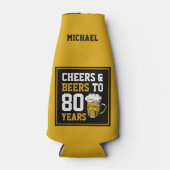 Rafraichisseur De Bouteilles 80e anniversaire Cheers & Bières à 80 ans (Devant)