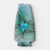 Rafraichisseur De Bouteilles Abstrait De Bleu, Art Fractal Moderne (Devant)