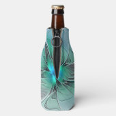 Rafraichisseur De Bouteilles Abstrait De Bleu, Art Fractal Moderne (Bouteille Dos)