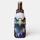 Rafraichisseur De Bouteilles Aigles fractales patriotiques Tee (Bottle Devant)