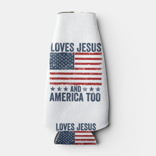 Rafraichisseur De Bouteilles Aime Jésus et l'Amérique Trop Dieu Chrétien 4ème d