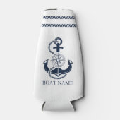 Rafraichisseur De Bouteilles Ancre Nautical Blue Boat Name (Devant)