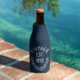 Rafraichisseur De Bouteilles Anniversaire 80ème Elégant Marine Bleu Papa favori