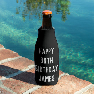 Rafraichisseur De Bouteilles Anniversaire 80ème Élégant noir père élégant 80