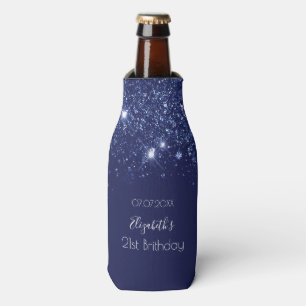Rafraichisseur De Bouteilles Anniversaire marine bleu parties scintillant nom d