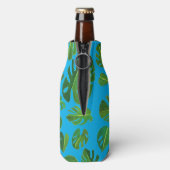 Rafraichisseur De Bouteilles Aquarelle Tropicale Monstère Vert Initiales PERSON (Bouteille Dos)