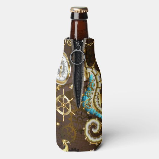 Rafraichisseur De Bouteilles Arrière - plan en bois avec cheval de mer mécaniqu (Bouteille Dos)