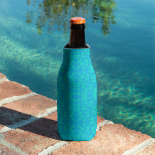 Rafraichisseur De Bouteilles Art abstrait motif de verre givré turquoise bleu