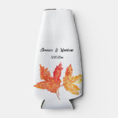 Rafraichisseur De Bouteilles Automne Automne Feuille orange Mariage d'aquarelle (Devant)
