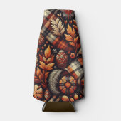 Rafraichisseur De Bouteilles Automne Plaid Feuilles Orange Black Motif (Devant)