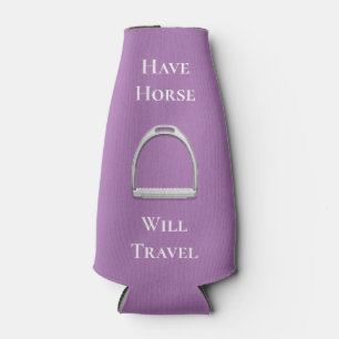 Rafraichisseur De Bouteilles "Avoir le cheval va voyager" Equestre violet