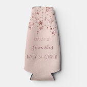 Rafraichisseur De Bouteilles baby shower d'étoiles rose or (Devant)