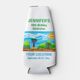 Rafraichisseur De Bouteilles Balade de fête d'anniversaire Tropical Beach Favo