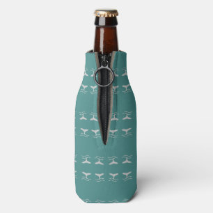 Rafraichisseur De Bouteilles Baleines Tail Motif Turquoise et gris