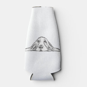 Rafraichisseur De Bouteilles basset hound noir blanc yeux de chiot simple
