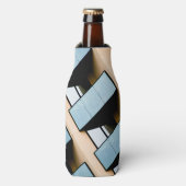 Rafraichisseur De Bouteilles Bâtiment bleu et beige Abstrait (Bottle Devant)