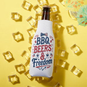 Rafraichisseur De Bouteilles BBQ, Bières et Liberté – Vibes Rétro du 4 Juillet