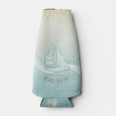 Rafraichisseur De Bouteilles Beach House Nautical Voilier Aqua Blue ID623 (Devant)