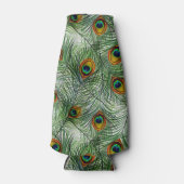 Rafraichisseur De Bouteilles Belle plumes de paon vert (Devant)