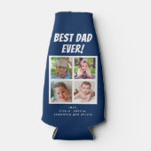 Rafraichisseur De Bouteilles Best Papa Ever 4 Photos Bleu foncé (Devant)