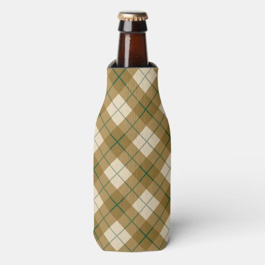 Rafraichisseur De Bouteilles Bias Plaid en or et Green Stripe (Bottle Devant)