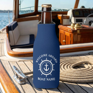 Rafraichisseur De Bouteilles Bienvenue à bord Nom du bateau maritime Corde d'an