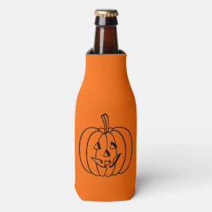 Rafraichisseur De Bouteilles Black Jack-O-Lantern Outline sur Orange