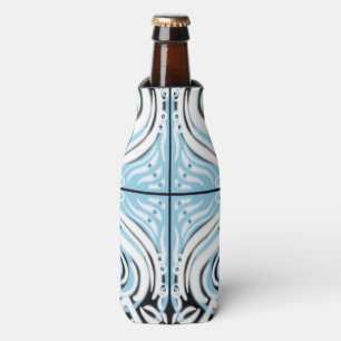 Rafraichisseur De Bouteilles Bleu Noir Blanc Motif Abstrait Courbe
