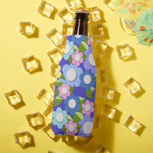 Rafraichisseur De Bouteilles Bleu rose et violet Fleur style Felt si mignonne (Été in situ)